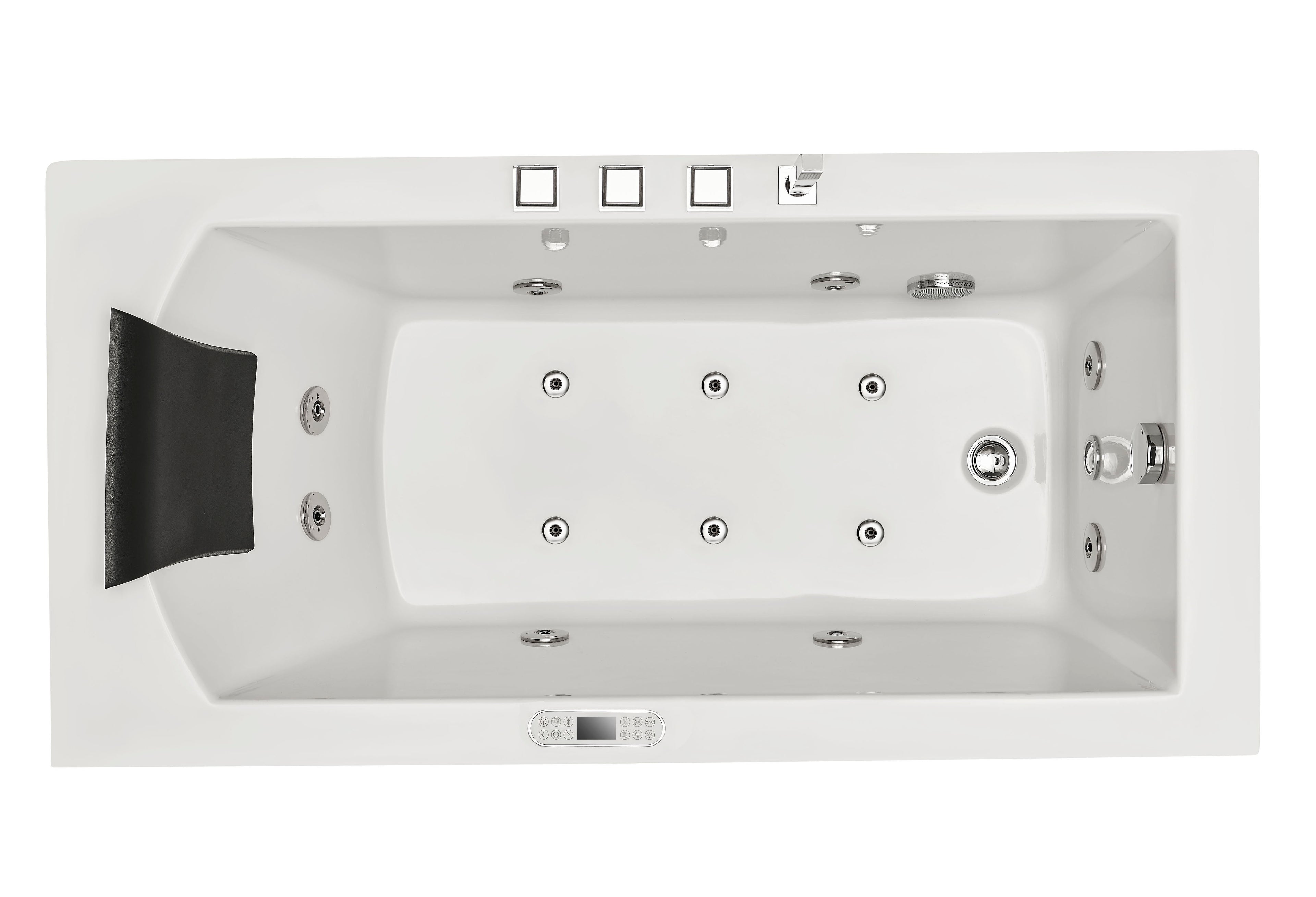 5 ft Acrylic White Rectangular Whirlpool Bathtub with Fixtures EAGO (AM154ETL-R5)