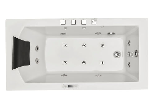 5 ft Acrylic White Rectangular Whirlpool Bathtub with Fixtures EAGO (AM154ETL-R5)