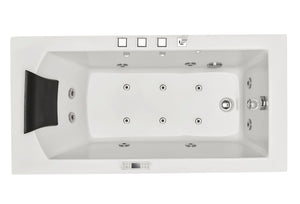 5 ft Acrylic White Rectangular Whirlpool Bathtub with Fixtures EAGO (AM154ETL-R5)