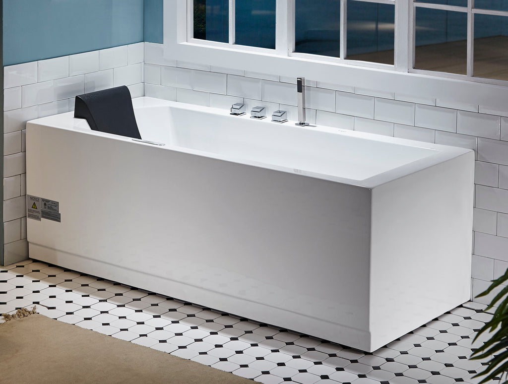 6 ft Acrylic White Rectangular Whirlpool Tub With Fixtures EAGO (AM154ETL-R6)