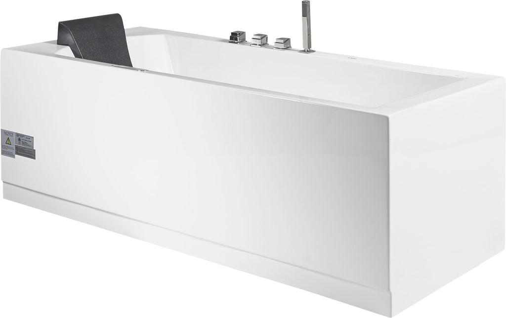 6 ft Acrylic White Rectangular Whirlpool Tub With Fixtures EAGO (AM154ETL-R6)