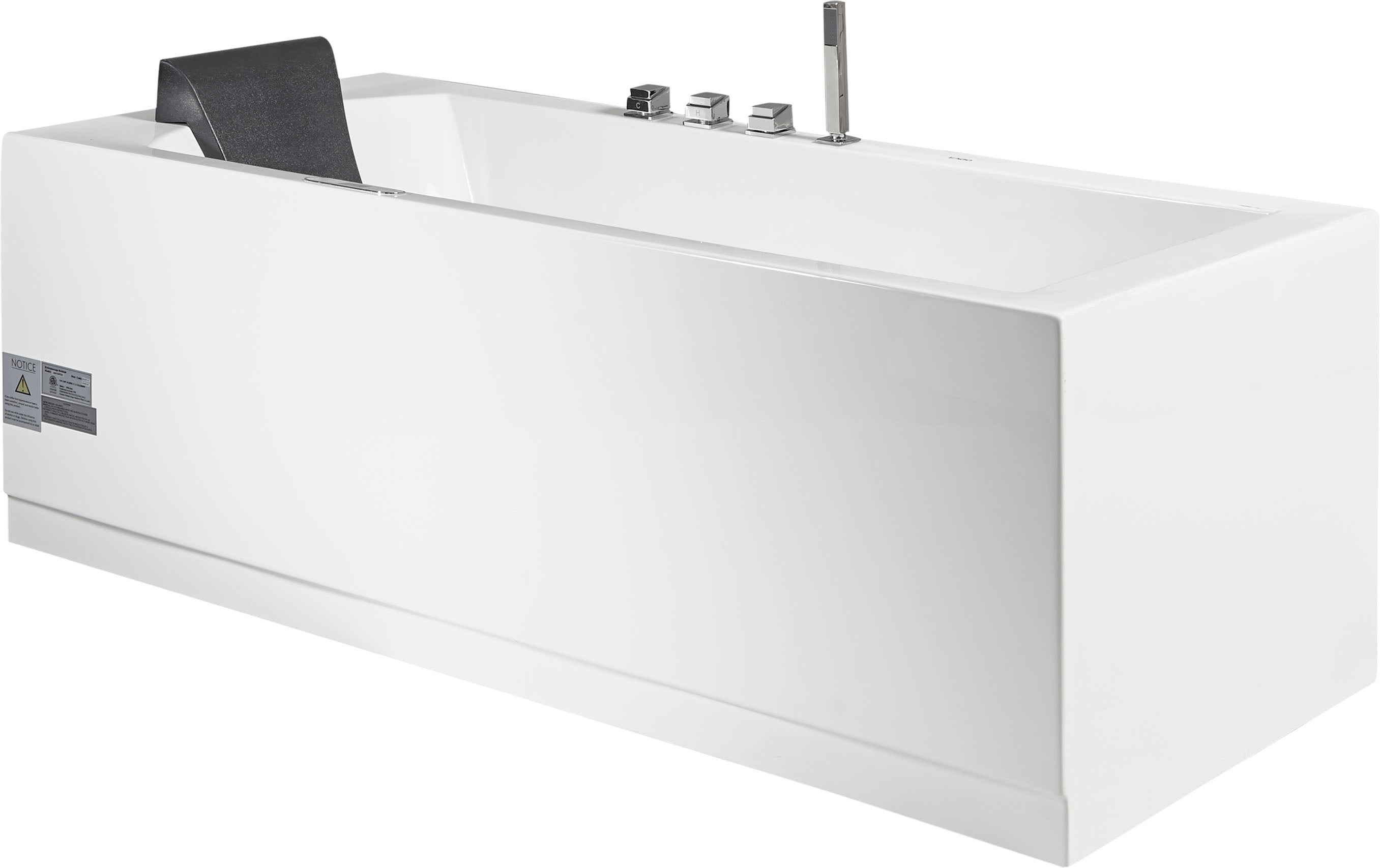 6 ft Acrylic White Rectangular Whirlpool Tub With Fixtures EAGO (AM154ETL-R6)