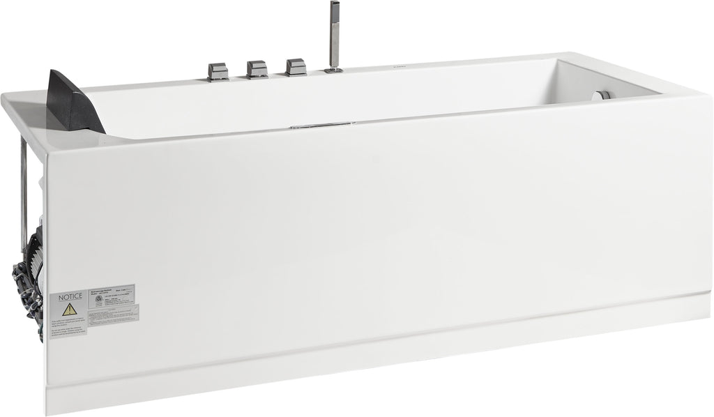 6 ft Acrylic White Rectangular Whirlpool Tub With Fixtures EAGO (AM154ETL-R6)