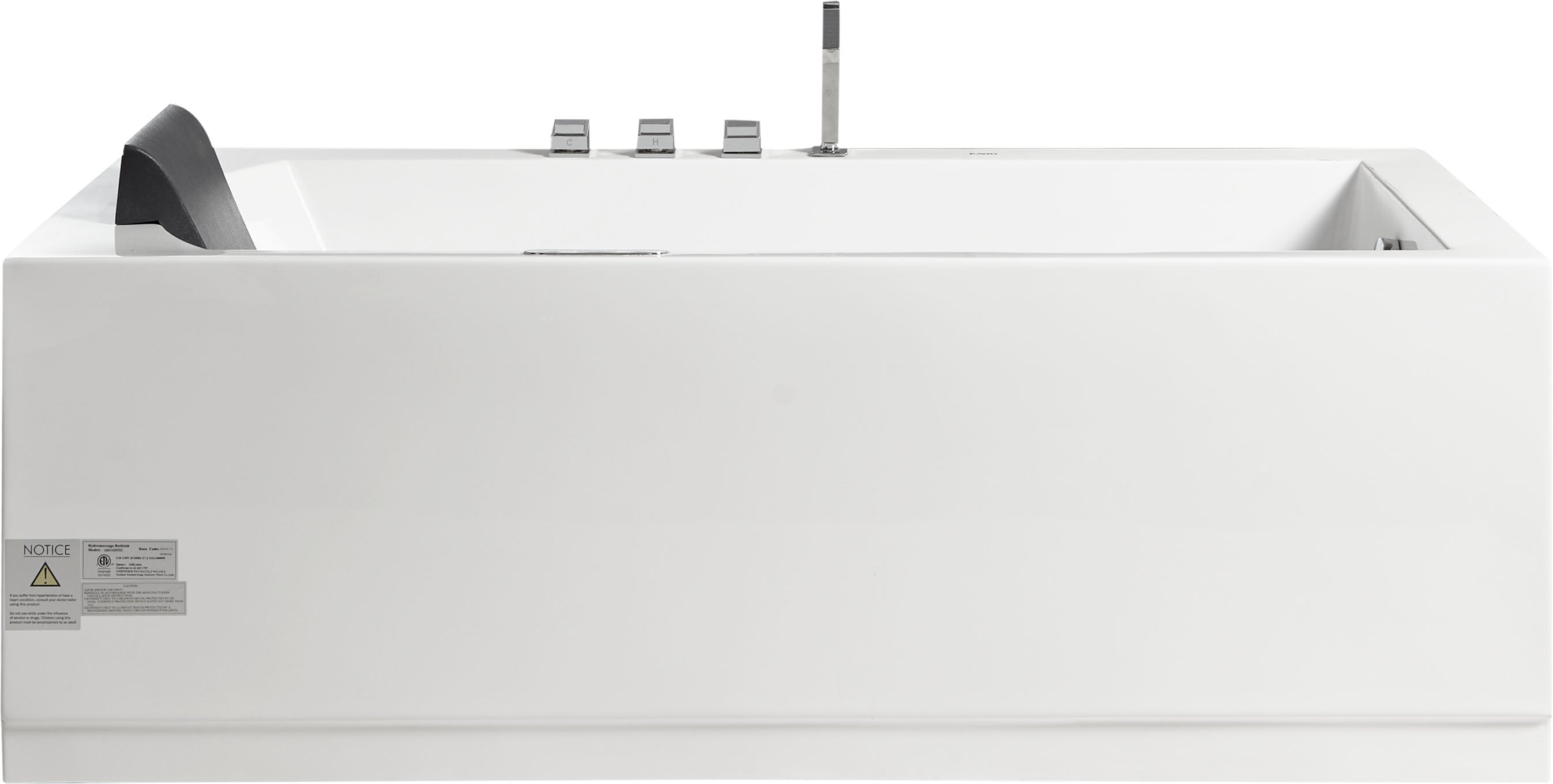 6 ft Acrylic White Rectangular Whirlpool Tub With Fixtures EAGO (AM154ETL-R6)