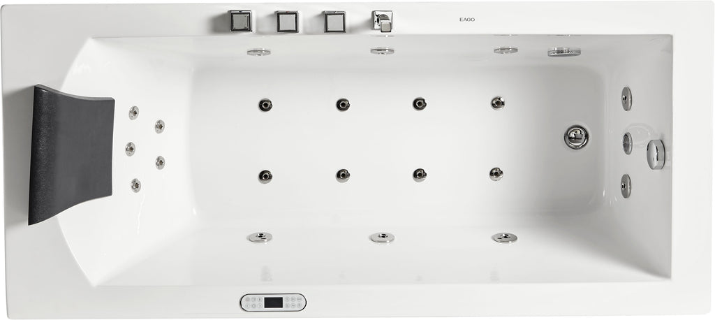 6 ft Acrylic White Rectangular Whirlpool Tub With Fixtures EAGO (AM154ETL-R6)