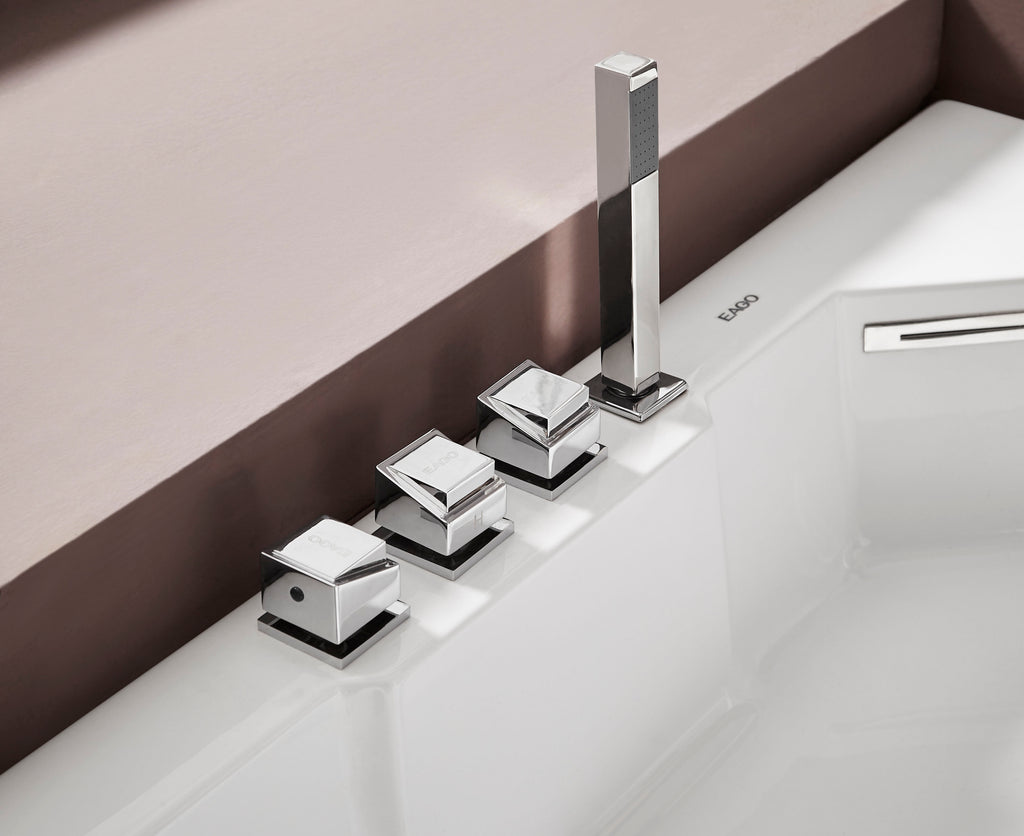 5 ft Clear Corner Acrylic Whirlpool Bathtub for Two EAGO (AM156ETL)