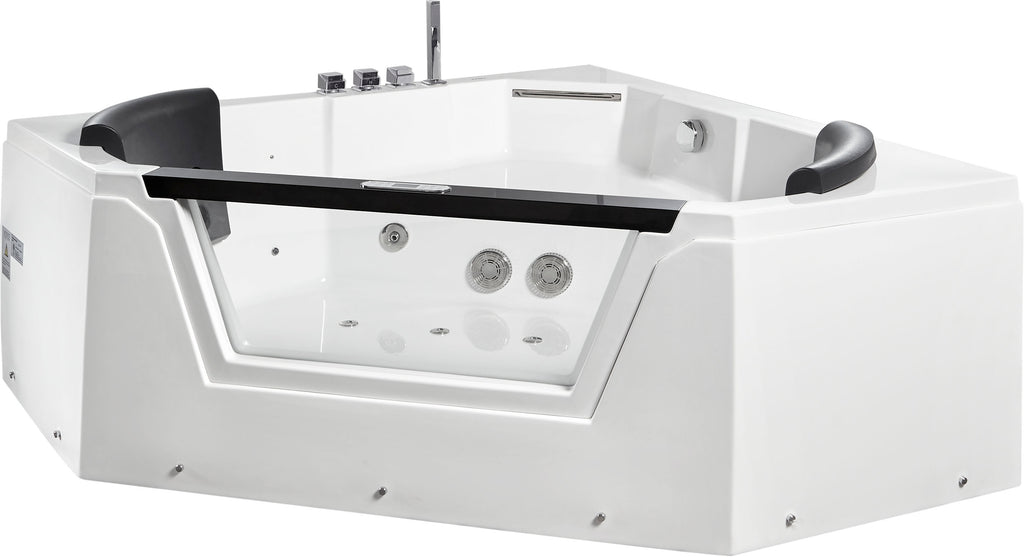 5 ft Clear Corner Acrylic Whirlpool Bathtub for Two EAGO (AM156ETL)