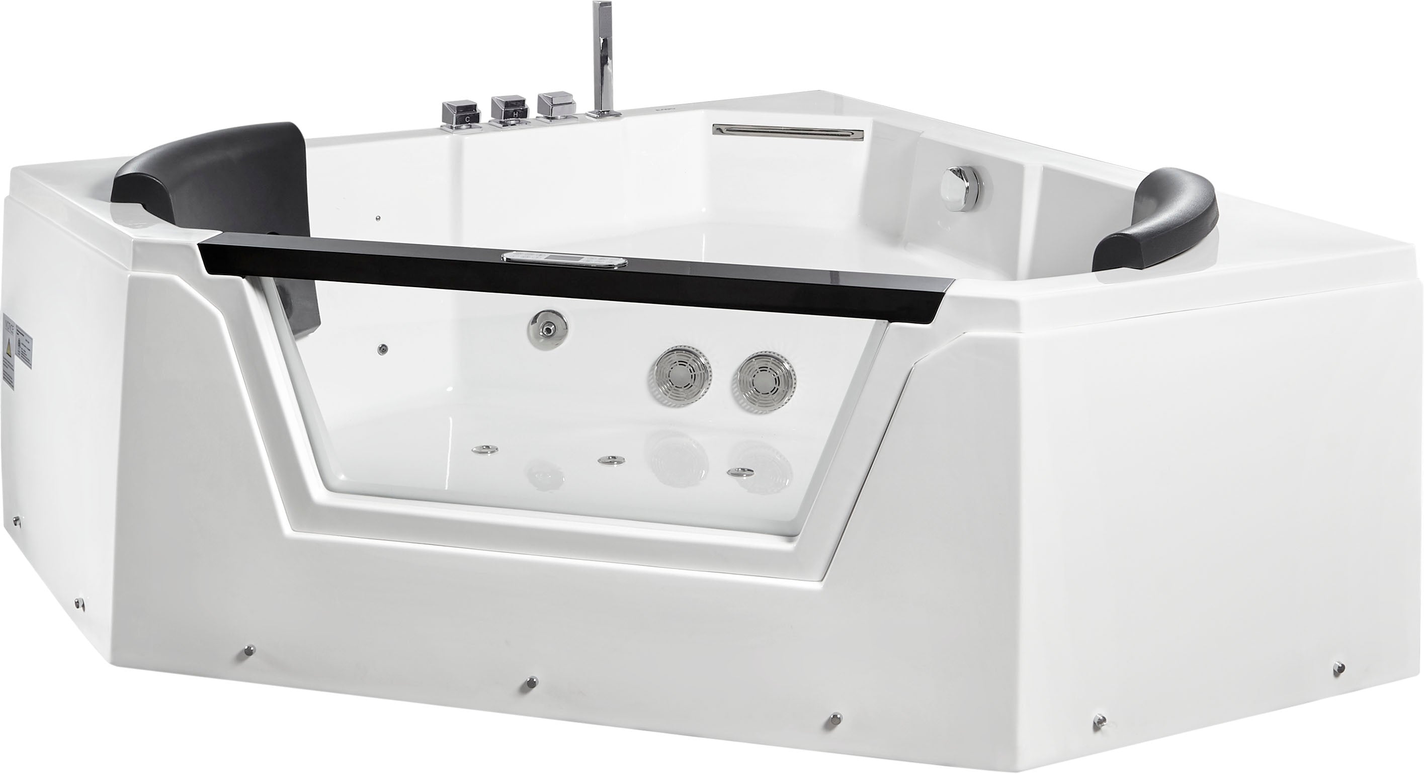 5 ft Clear Corner Acrylic Whirlpool Bathtub for Two EAGO (AM156ETL)