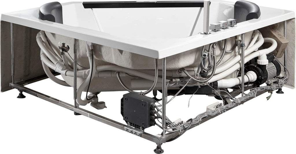 5 ft Clear Corner Acrylic Whirlpool Bathtub for Two EAGO (AM156ETL)