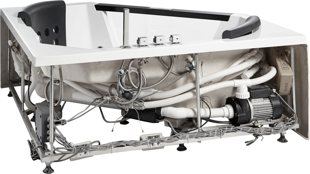 5 ft Clear Corner Acrylic Whirlpool Bathtub for Two EAGO (AM156ETL)
