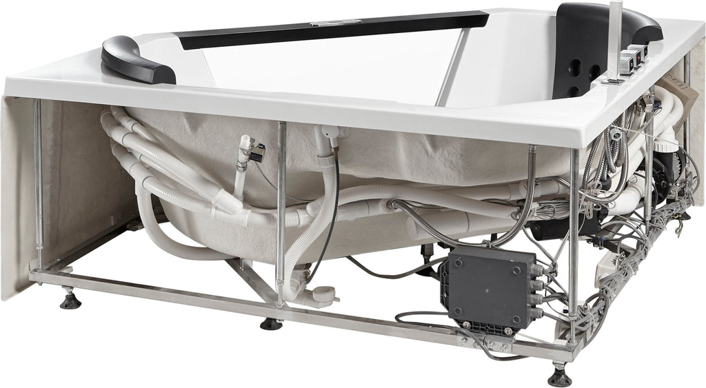 5 ft Clear Corner Acrylic Whirlpool Bathtub for Two EAGO (AM156ETL)
