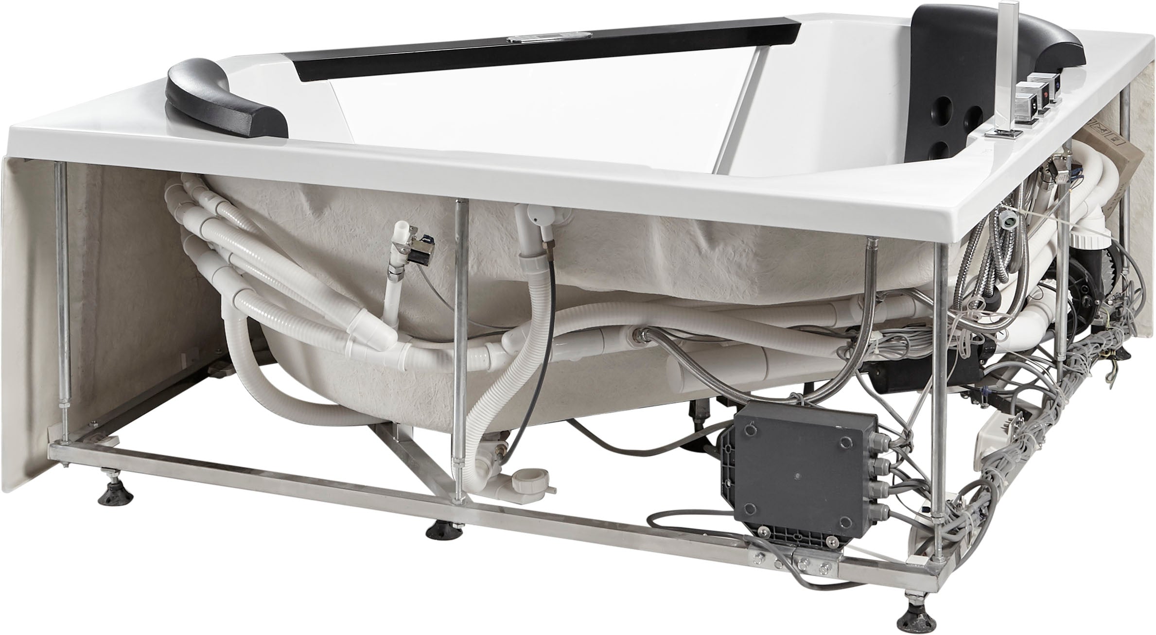 5 ft Clear Corner Acrylic Whirlpool Bathtub for Two EAGO (AM156ETL)