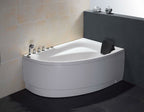 59 Inch Single Person Corner White Acrylic Whirlpool Bath Tub EAGO (AM161-L)