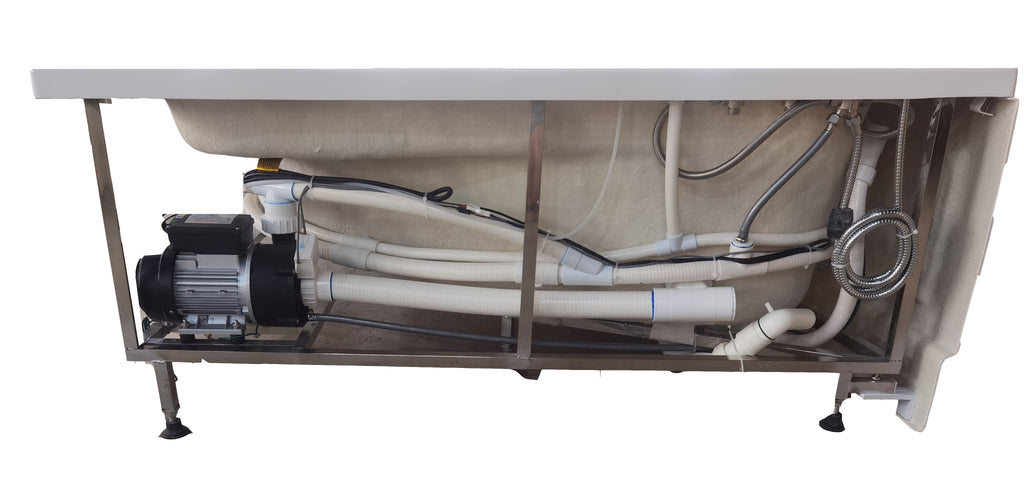 59 Inch Single Person Corner White Acrylic Whirlpool Bath Tub EAGO (AM161-L)