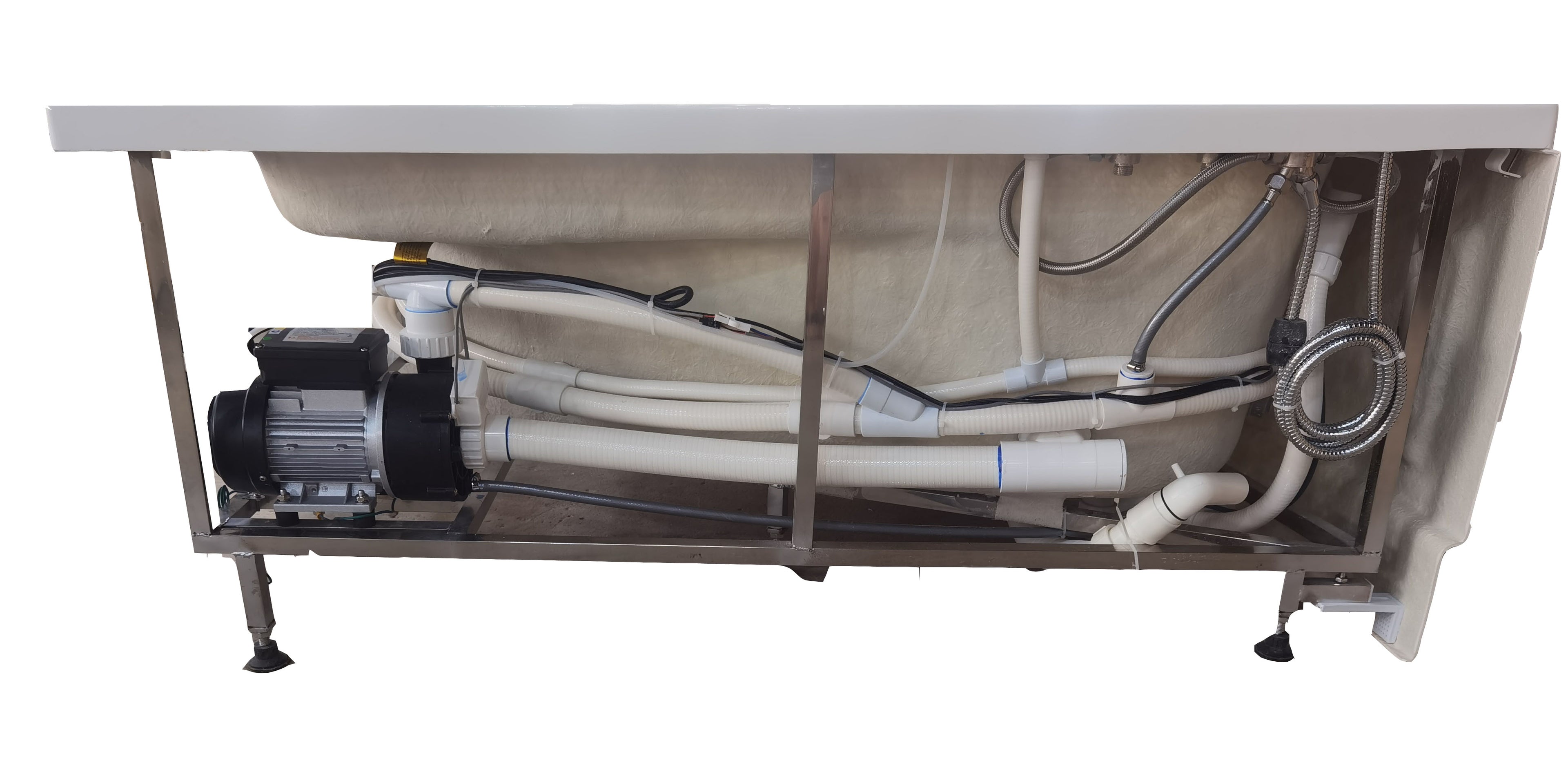 59 Inch Single Person Corner White Acrylic Whirlpool Bath Tub EAGO (AM161-L)