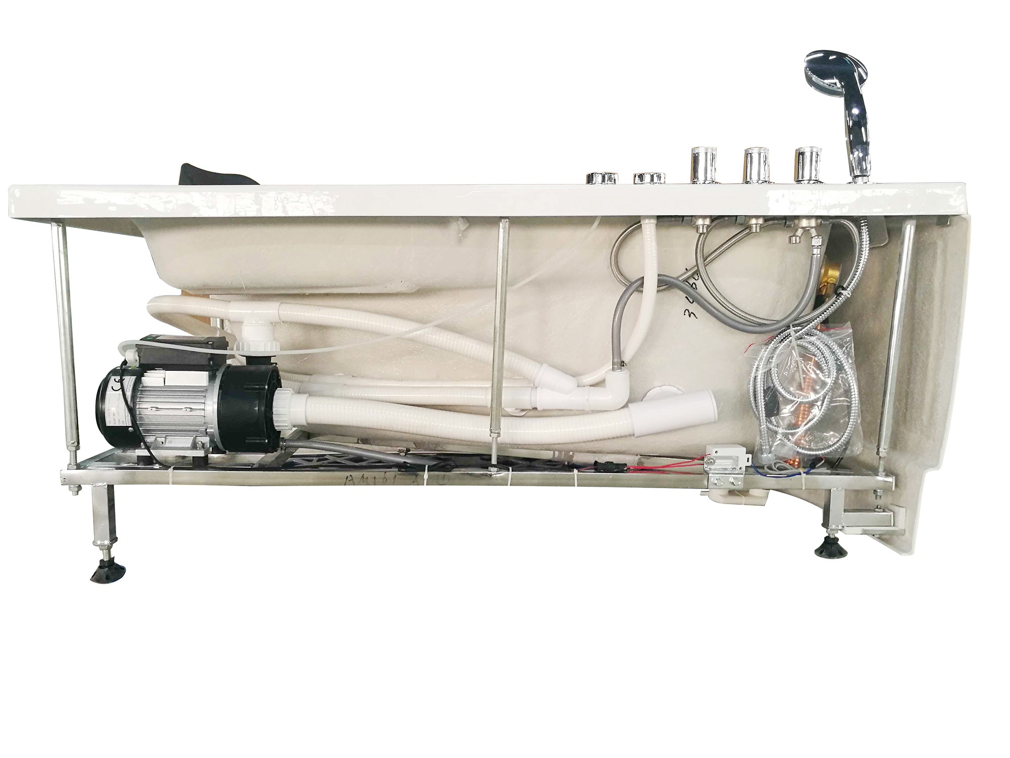 59 Inch Single Person Corner White Acrylic Whirlpool Bath Tub EAGO (AM161-L)