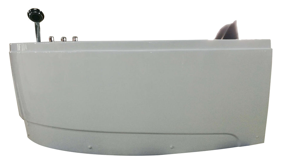 59 Inch Single Person Corner White Acrylic Whirlpool Bath Tub EAGO (AM161-L)