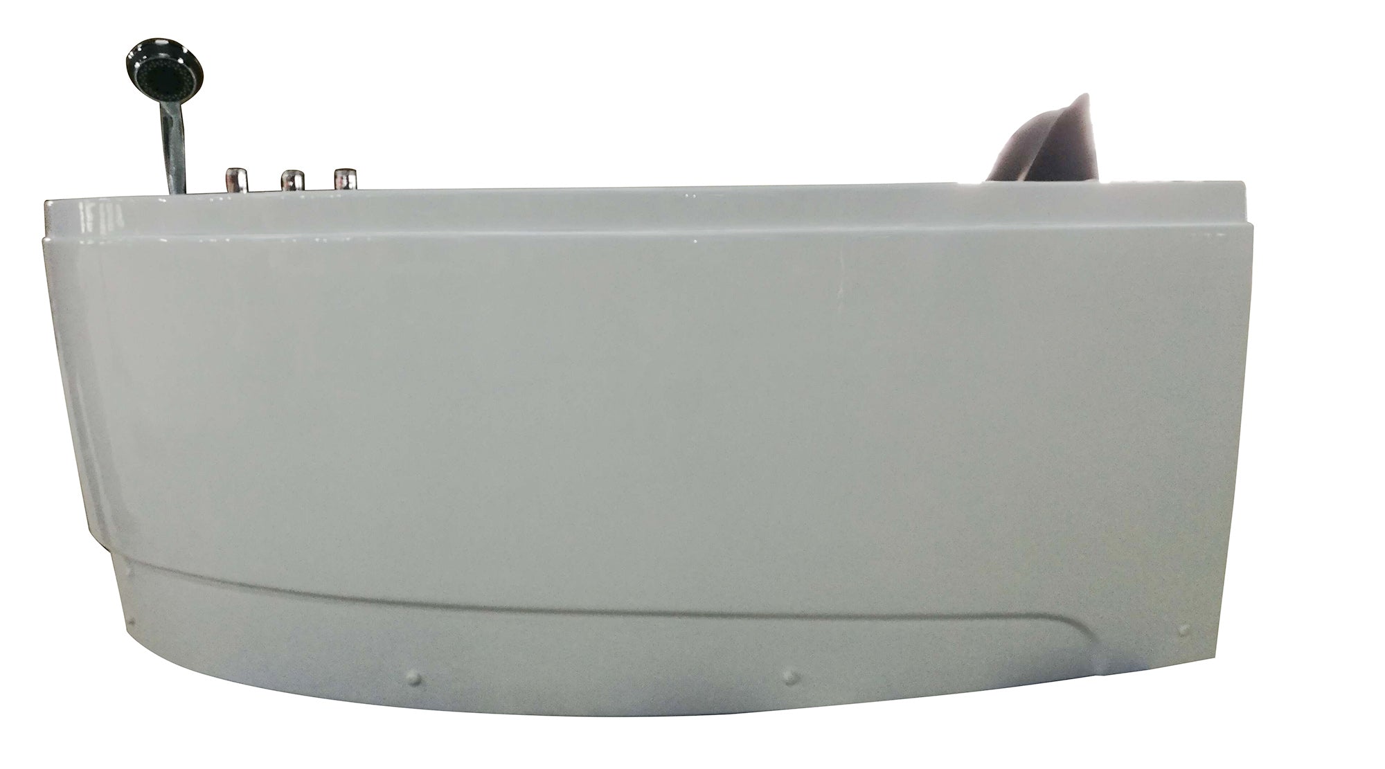 59 Inch Single Person Corner White Acrylic Whirlpool Bath Tub EAGO (AM161-L)