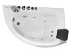 59 Inch Single Person Corner White Acrylic Whirlpool Bath Tub EAGO (AM161-L)