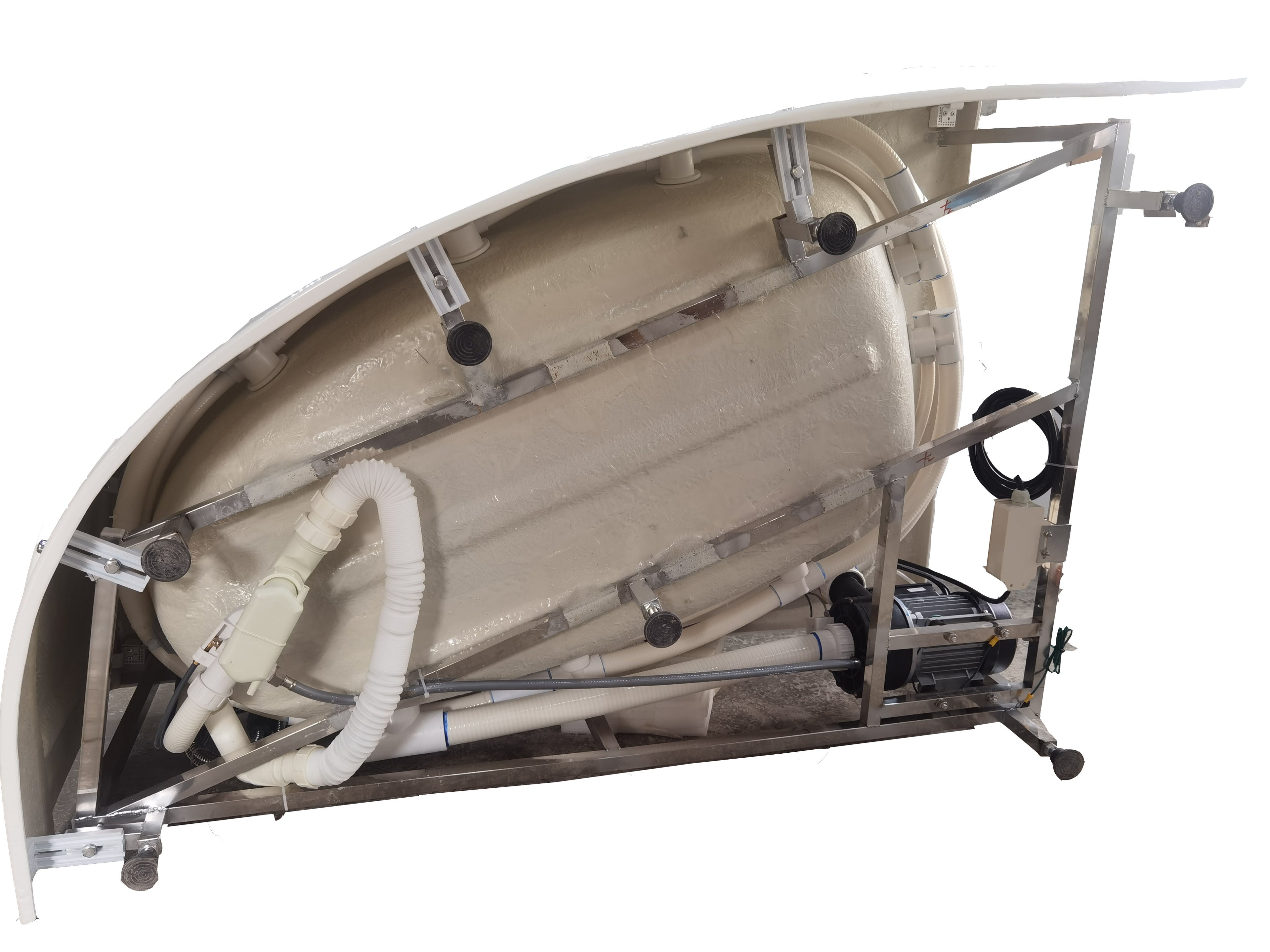 59 Inch Single Person Corner White Acrylic Whirlpool Bath Tub EAGO (AM161-L)