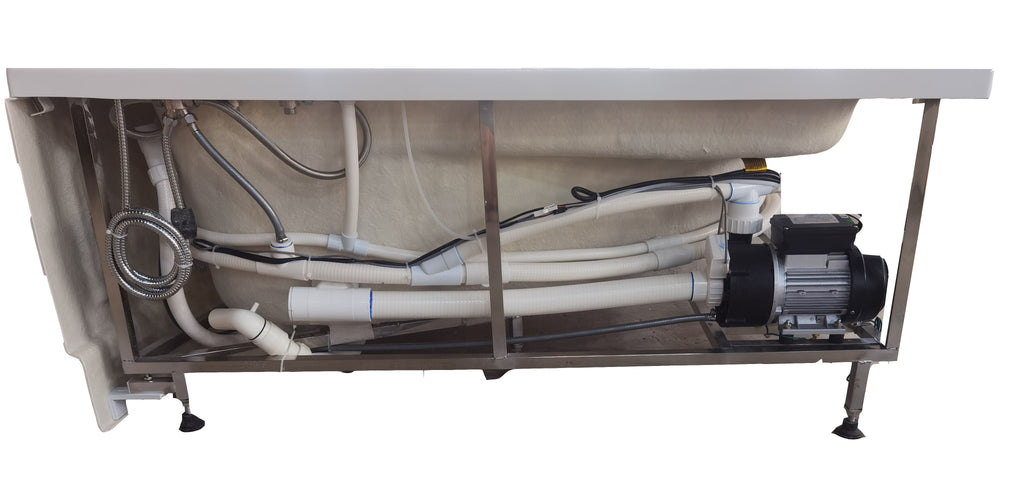 59 Inch Single Person Corner White Acrylic Whirlpool Bath Tub EAGO (AM161-R)