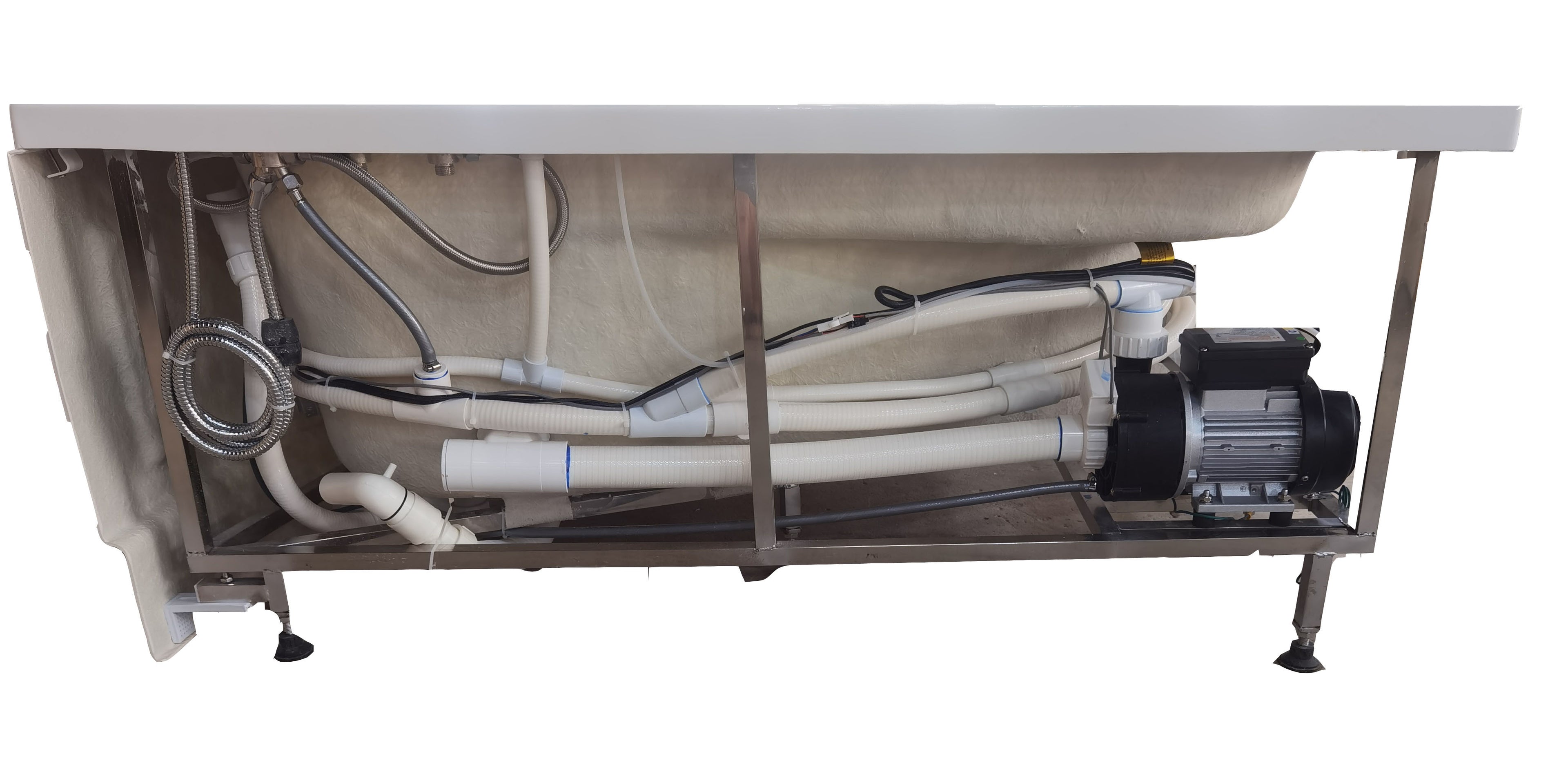 59 Inch Single Person Corner White Acrylic Whirlpool Bath Tub EAGO (AM161-R)