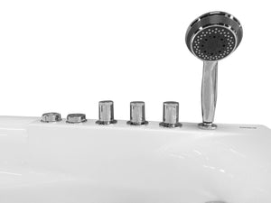 59 Inch Single Person Corner White Acrylic Whirlpool Bath Tub EAGO (AM161-R)