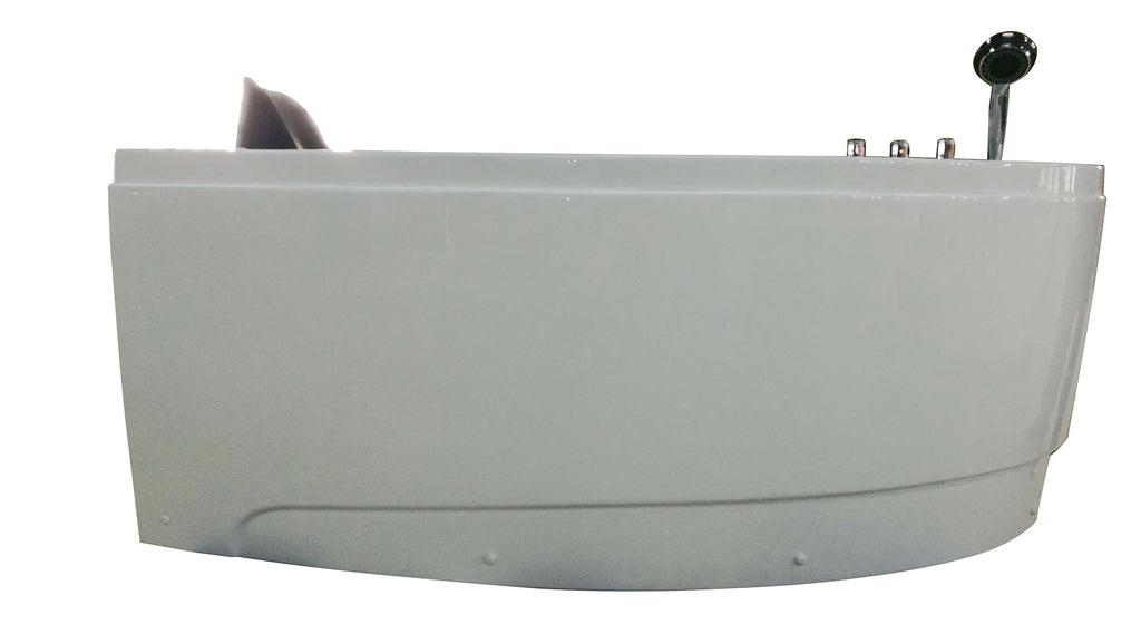 59 Inch Single Person Corner White Acrylic Whirlpool Bath Tub EAGO (AM161-R)