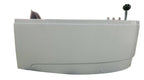 59 Inch Single Person Corner White Acrylic Whirlpool Bath Tub EAGO (AM161-R)