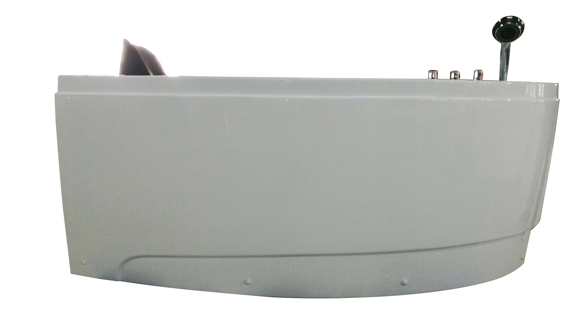 59 Inch Single Person Corner White Acrylic Whirlpool Bath Tub EAGO (AM161-R)
