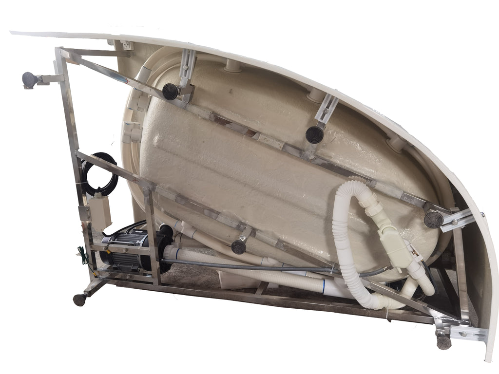 59 Inch Single Person Corner White Acrylic Whirlpool Bath Tub EAGO (AM161-R)