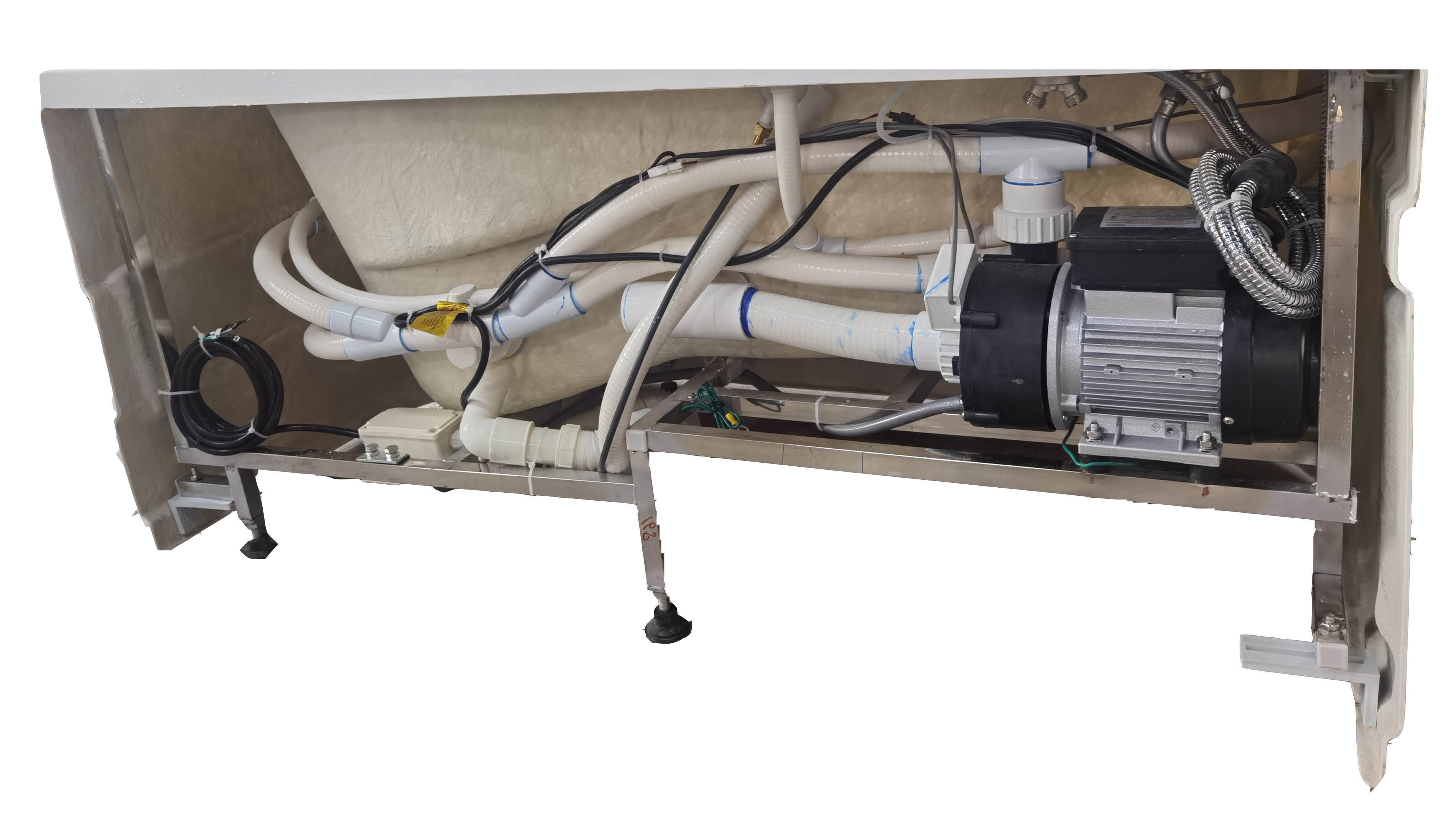 57 Inch White Acrylic Jetted Whirlpool Bathtub With Fixtures EAGO (AM175-L)