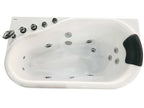 57 Inch White Acrylic Jetted Whirlpool Bathtub With Fixtures EAGO (AM175-L)
