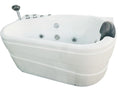 57 Inch White Acrylic Jetted Whirlpool Bathtub With Fixtures EAGO (AM175-L)