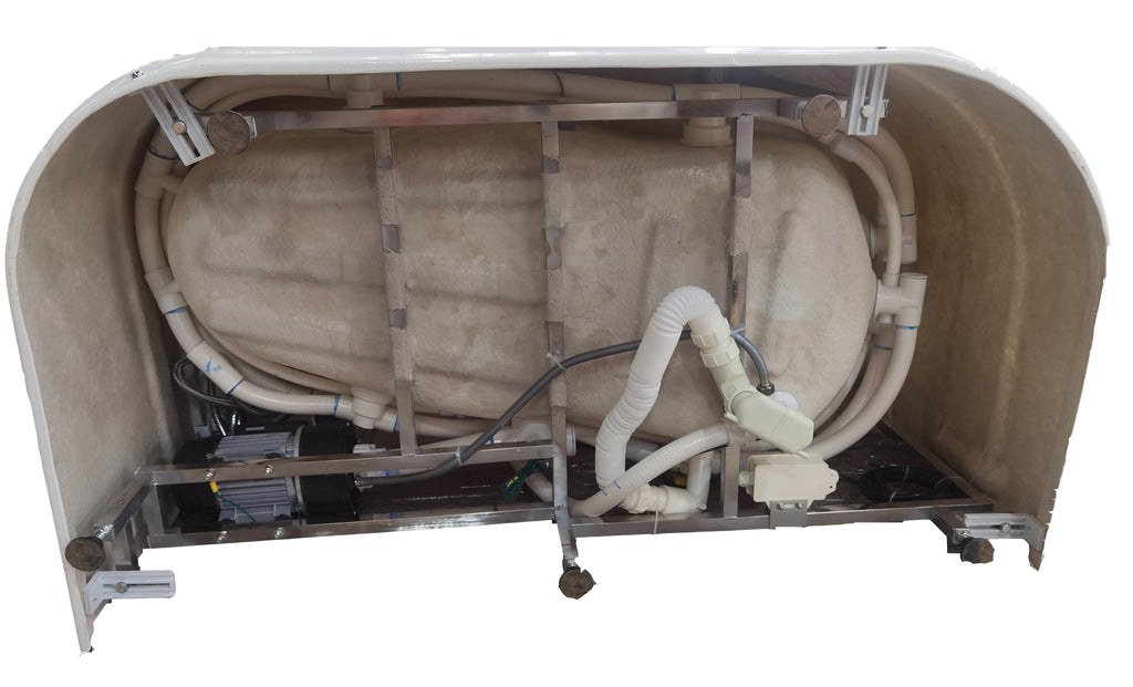 57 Inch White Acrylic Jetted Whirlpool Bathtub With Fixtures EAGO (AM175-L)