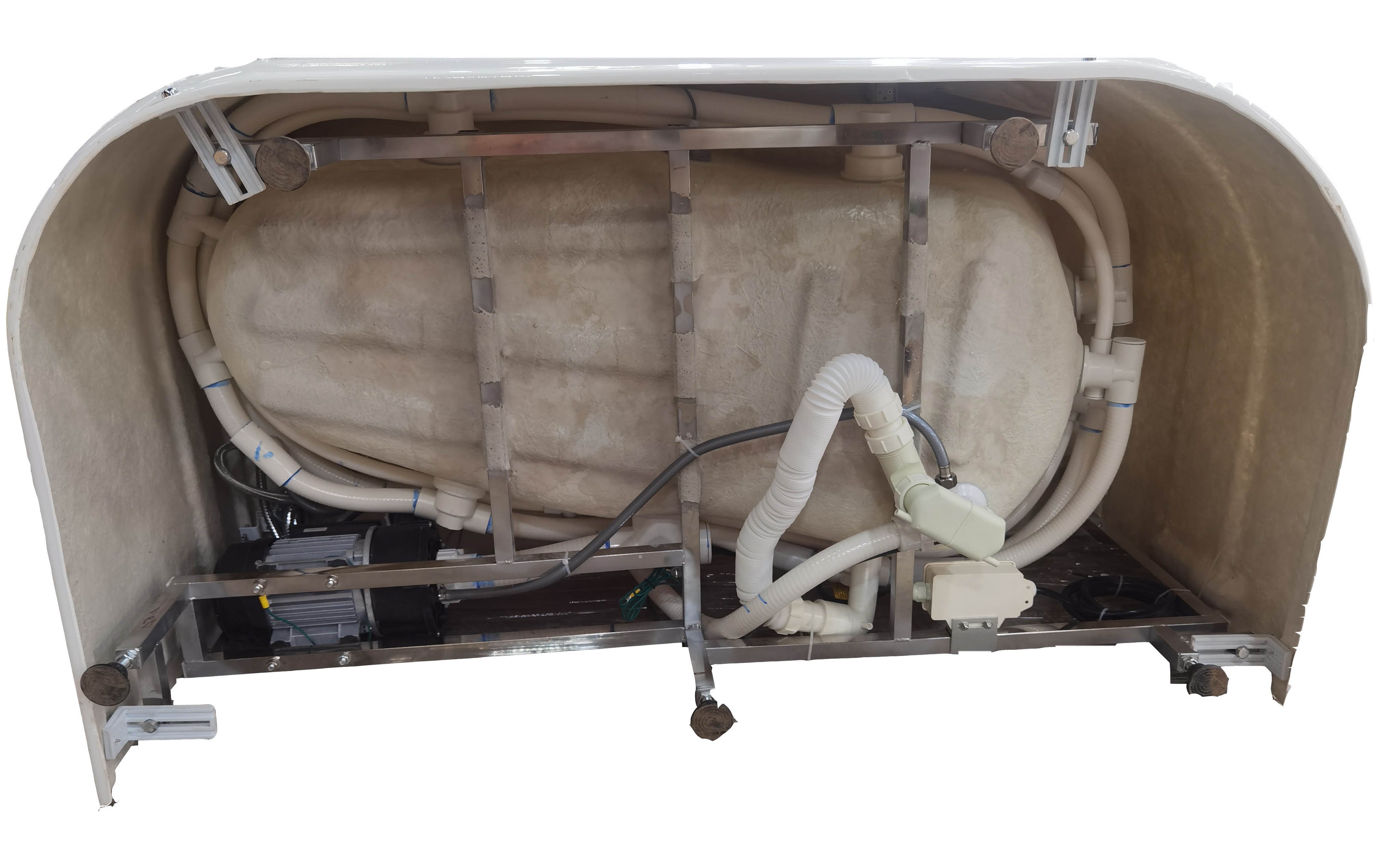 57 Inch White Acrylic Jetted Whirlpool Bathtub With Fixtures EAGO (AM175-L)