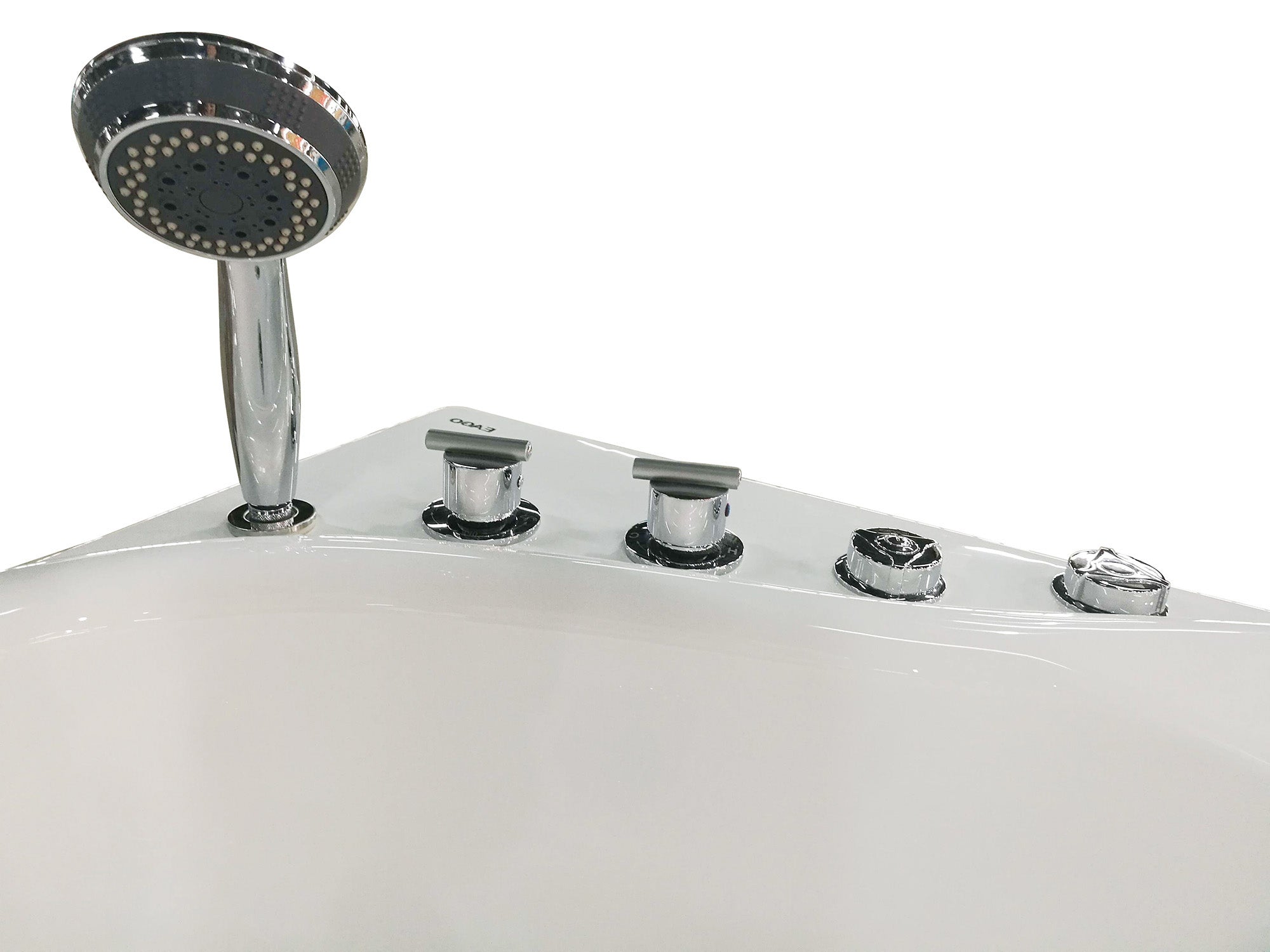 57 Inch White Acrylic Jetted Whirlpool Bathtub With Fixtures EAGO (AM175-L)