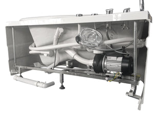 57 Inch White Acrylic Jetted Whirlpool Bathtub With Fixtures EAGO (AM175-L)