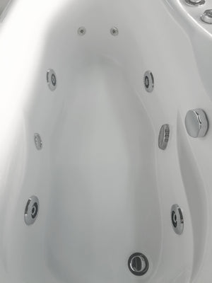 57 Inch White Acrylic Jetted Whirlpool Bathtub With Fixtures EAGO (AM175-L)
