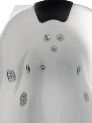 57 Inch White Acrylic Jetted Whirlpool Bathtub With Fixtures EAGO (AM175-L)