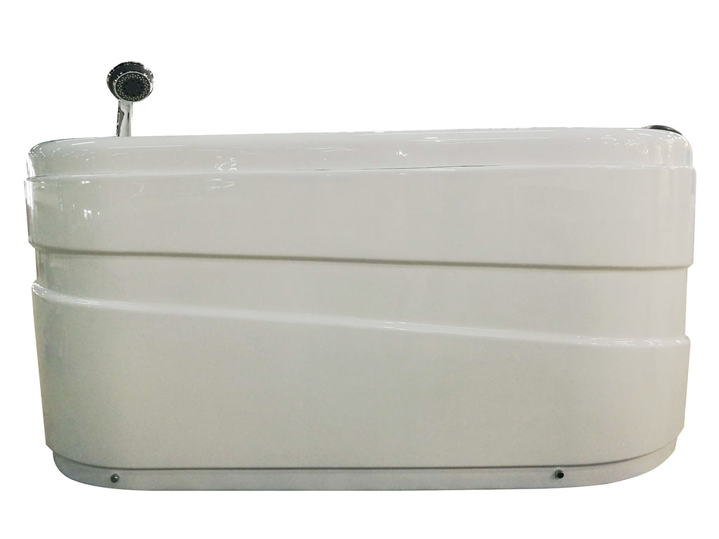 57 Inch White Acrylic Jetted Whirlpool Bathtub With Fixtures EAGO (AM175-L)