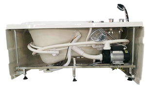 57 Inch White Acrylic Jetted Whirlpool Bathtub With Fixtures EAGO (AM175-L)