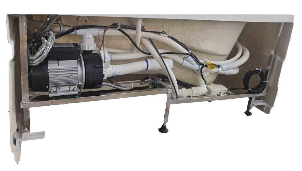 57 Inch White Acrylic Jetted Whirlpool Bathtub With Fixtures EAGO (AM175-R)