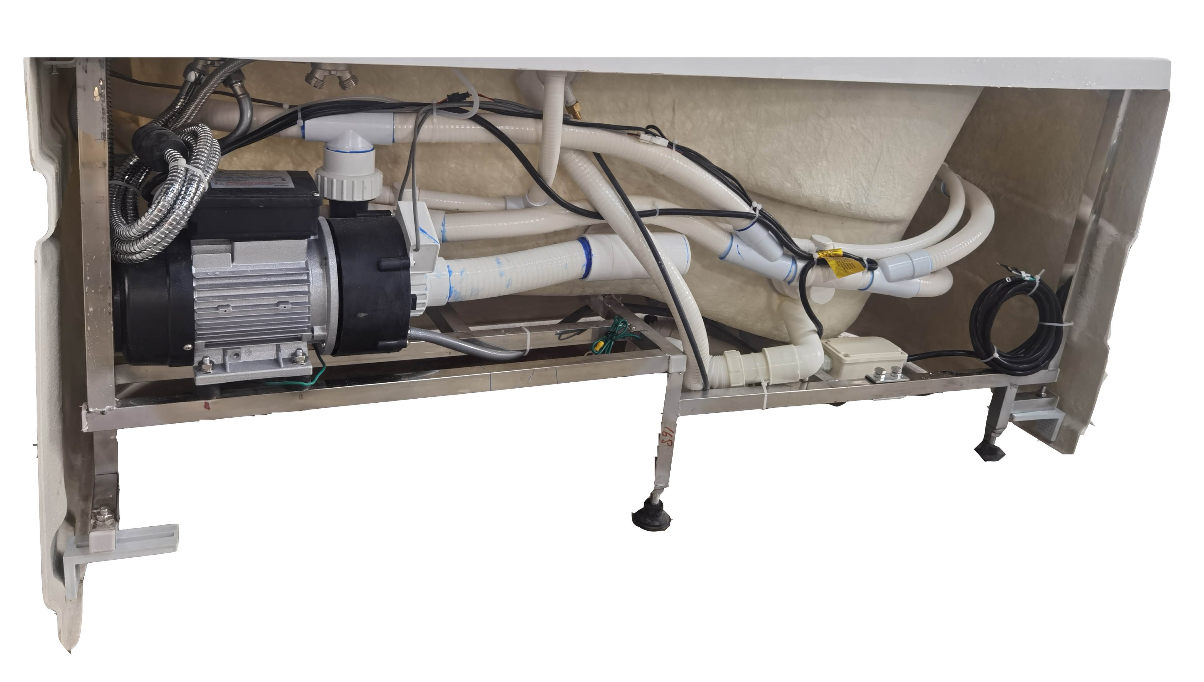 57 Inch White Acrylic Jetted Whirlpool Bathtub With Fixtures EAGO (AM175-R)