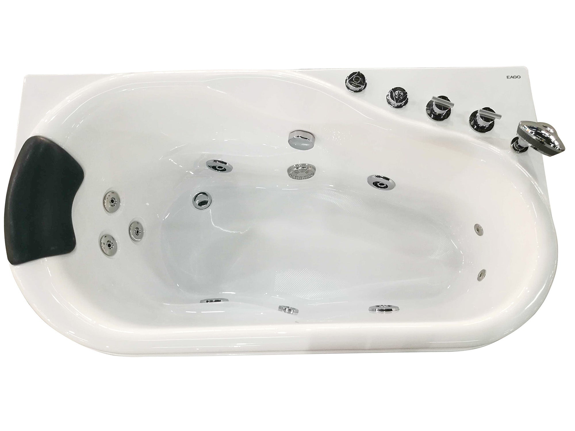 57 Inch White Acrylic Jetted Whirlpool Bathtub With Fixtures EAGO (AM175-R)
