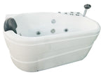 57 Inch White Acrylic Jetted Whirlpool Bathtub With Fixtures EAGO (AM175-R)