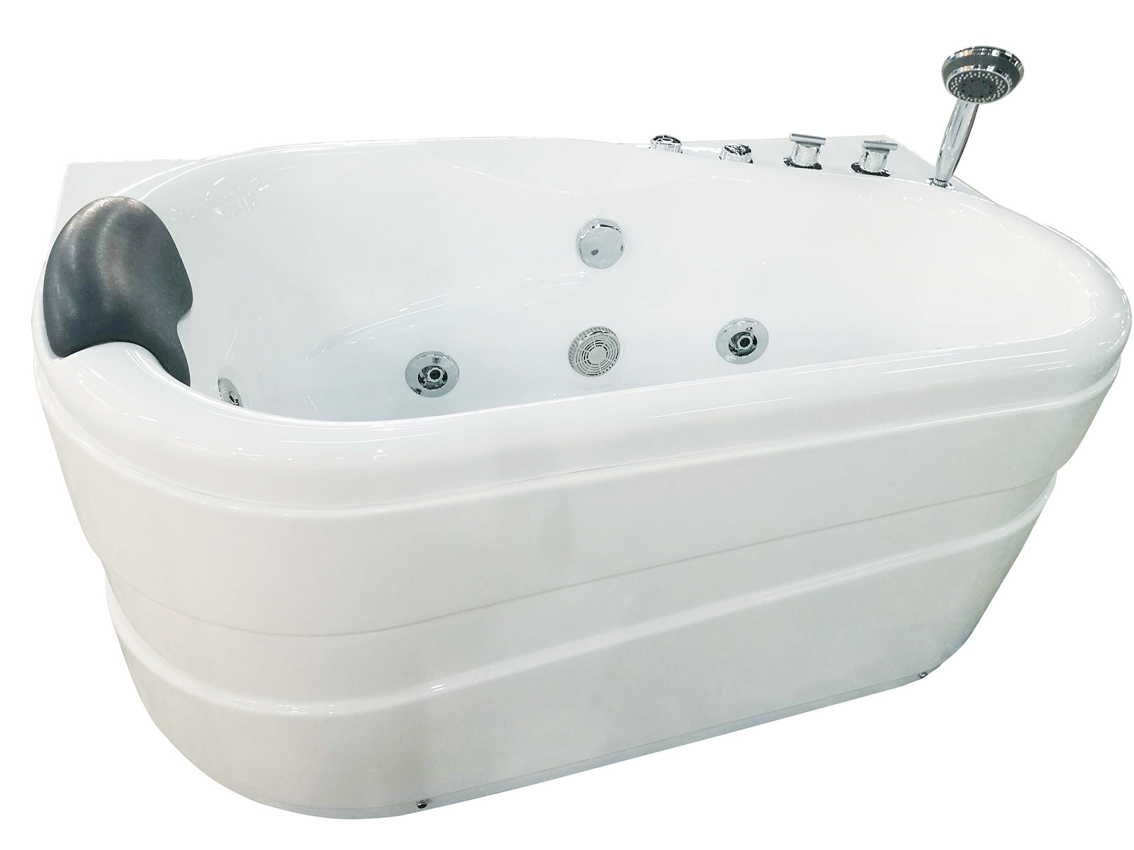57 Inch White Acrylic Jetted Whirlpool Bathtub With Fixtures EAGO (AM175-R)