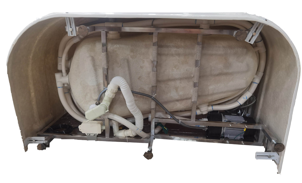 57 Inch White Acrylic Jetted Whirlpool Bathtub With Fixtures EAGO (AM175-R)