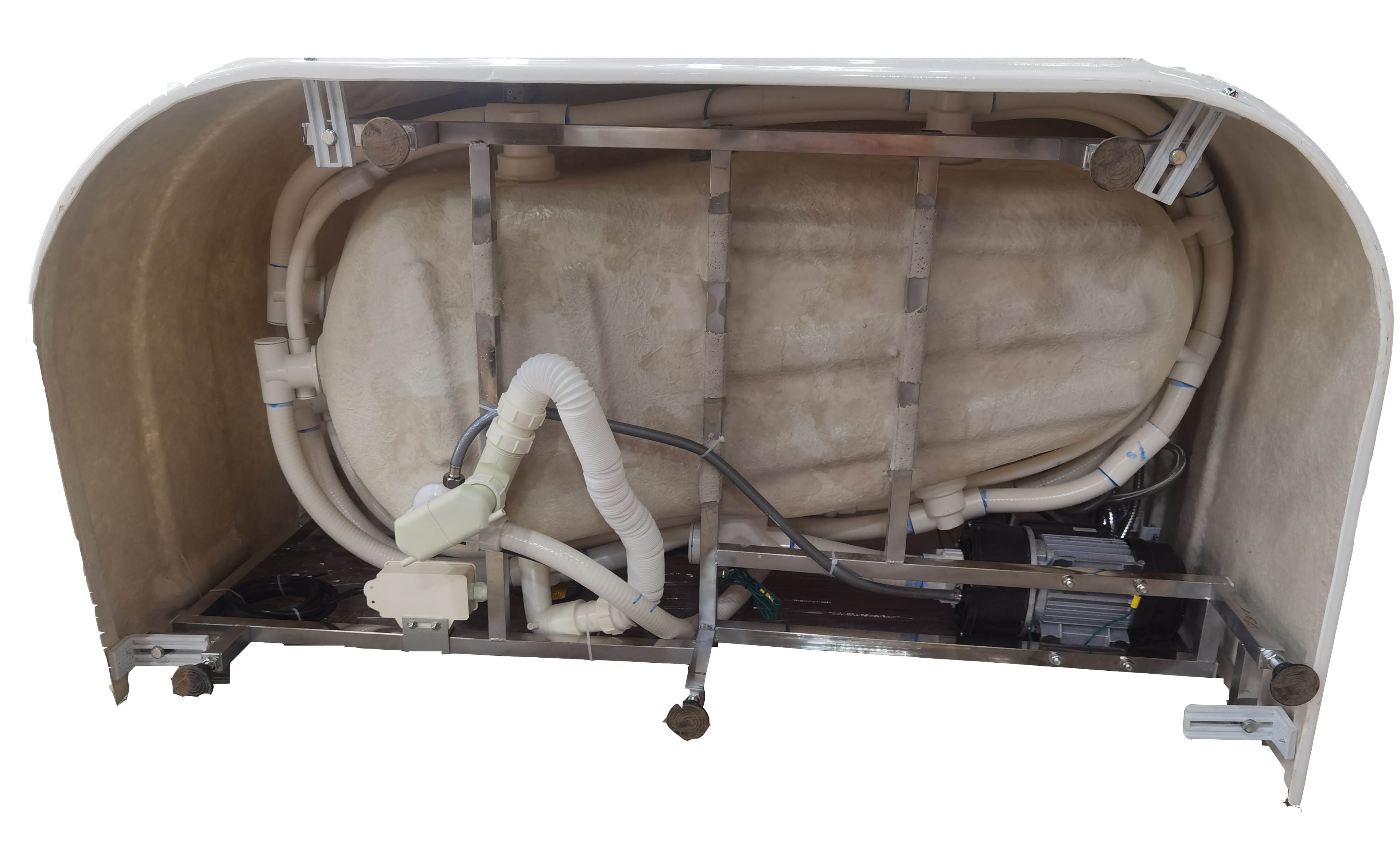 57 Inch White Acrylic Jetted Whirlpool Bathtub With Fixtures EAGO (AM175-R)