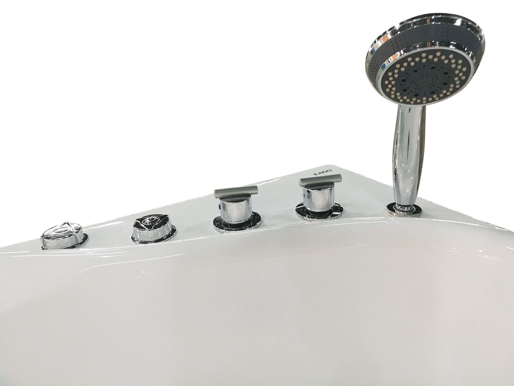 57 Inch White Acrylic Jetted Whirlpool Bathtub With Fixtures EAGO (AM175-R)